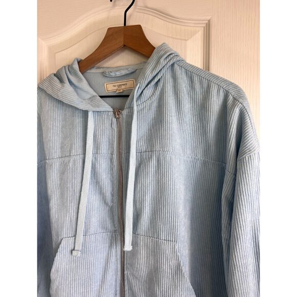 No Comment NY LA Women's Light Blue Corduroy Zip Up Jacket Size XL - Picture 3 of 10